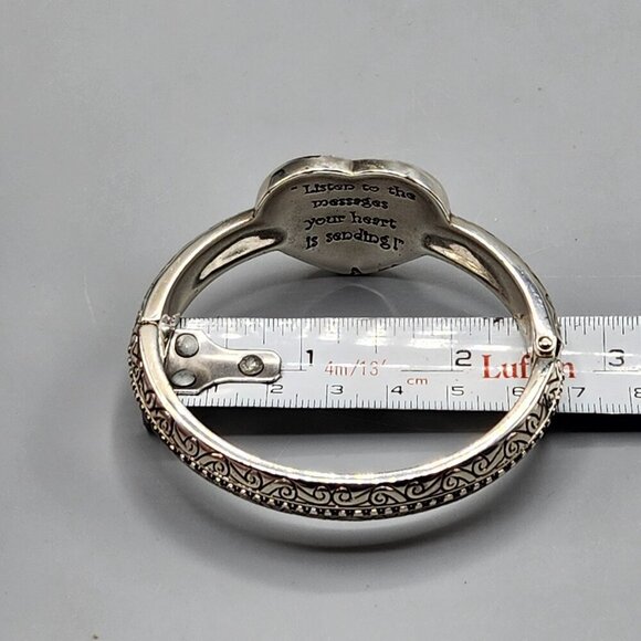 Brighton Heart Song Hinge Bracelet Retired Jewelry Swarovski Crystal Devotion - Picture 8 of 11